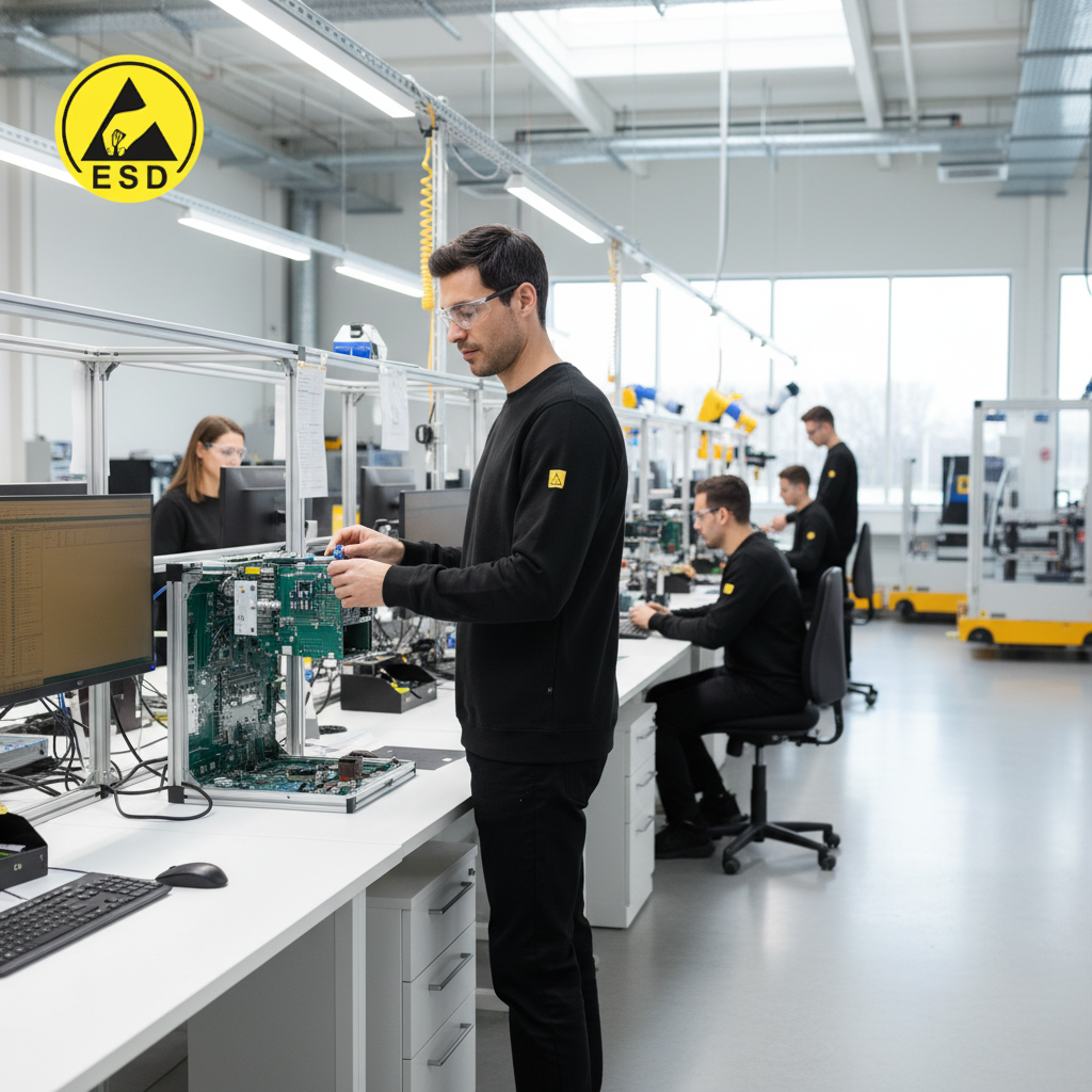 Black ESD Sweatshirt Terry Lined integrated scene