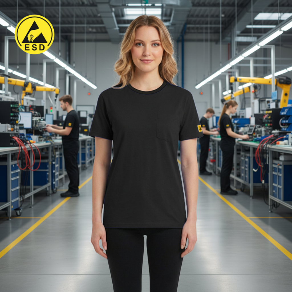 Black ESD T-shirt frontal view