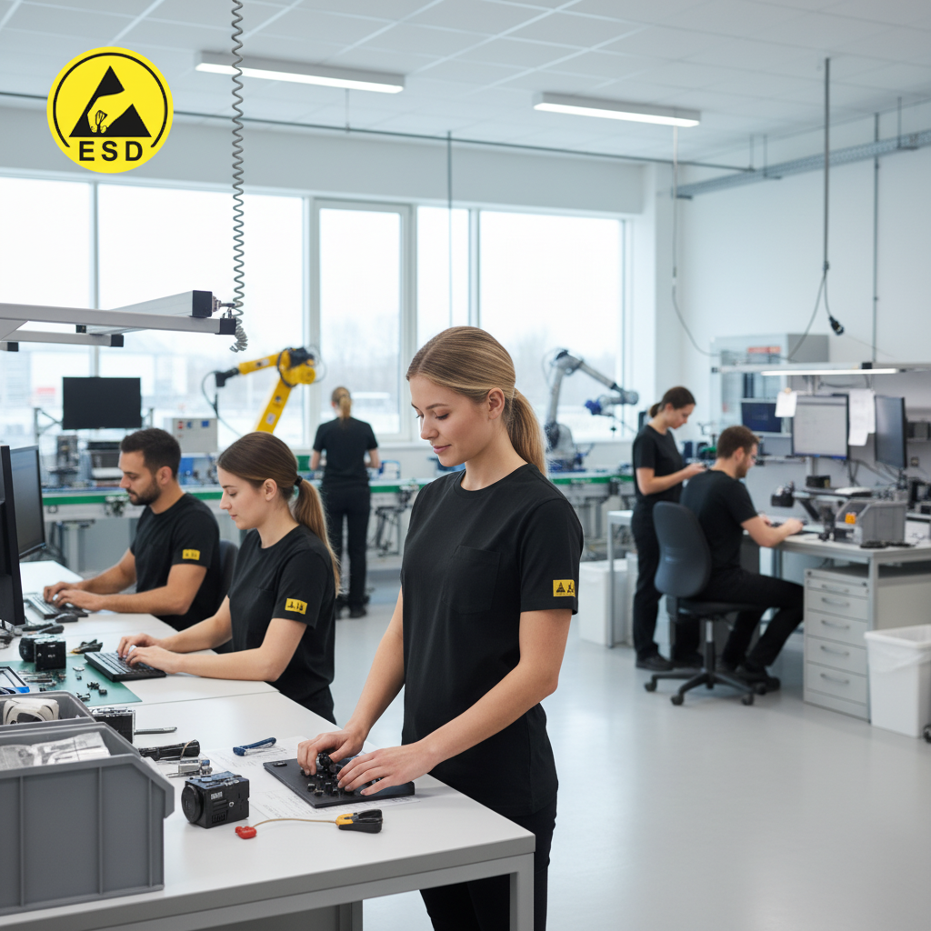 Black ESD T-shirt integrated scene