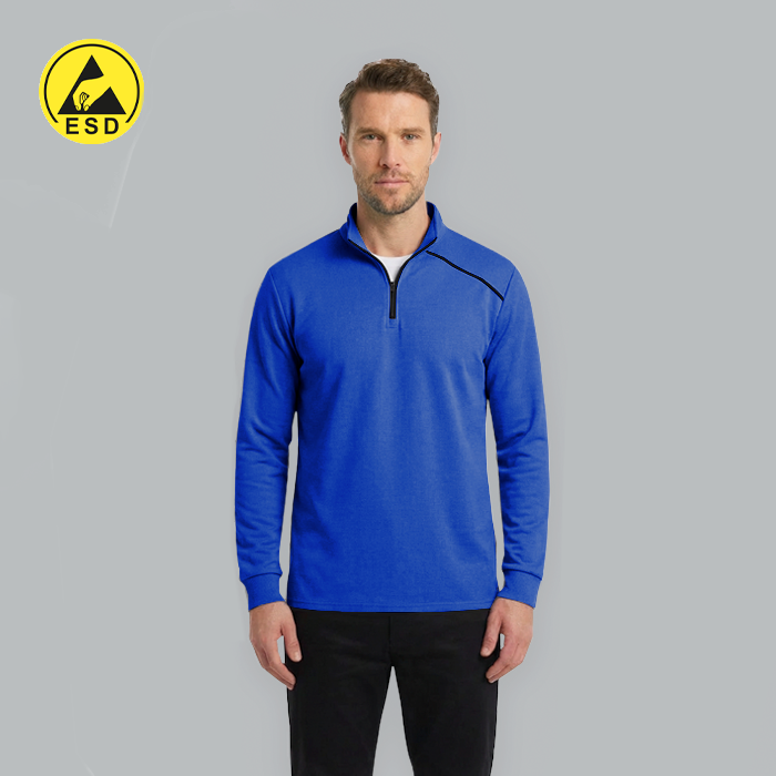 ESD Sweatshirt Half Zip, Terry Lined (Royal Blue) - UNISEX