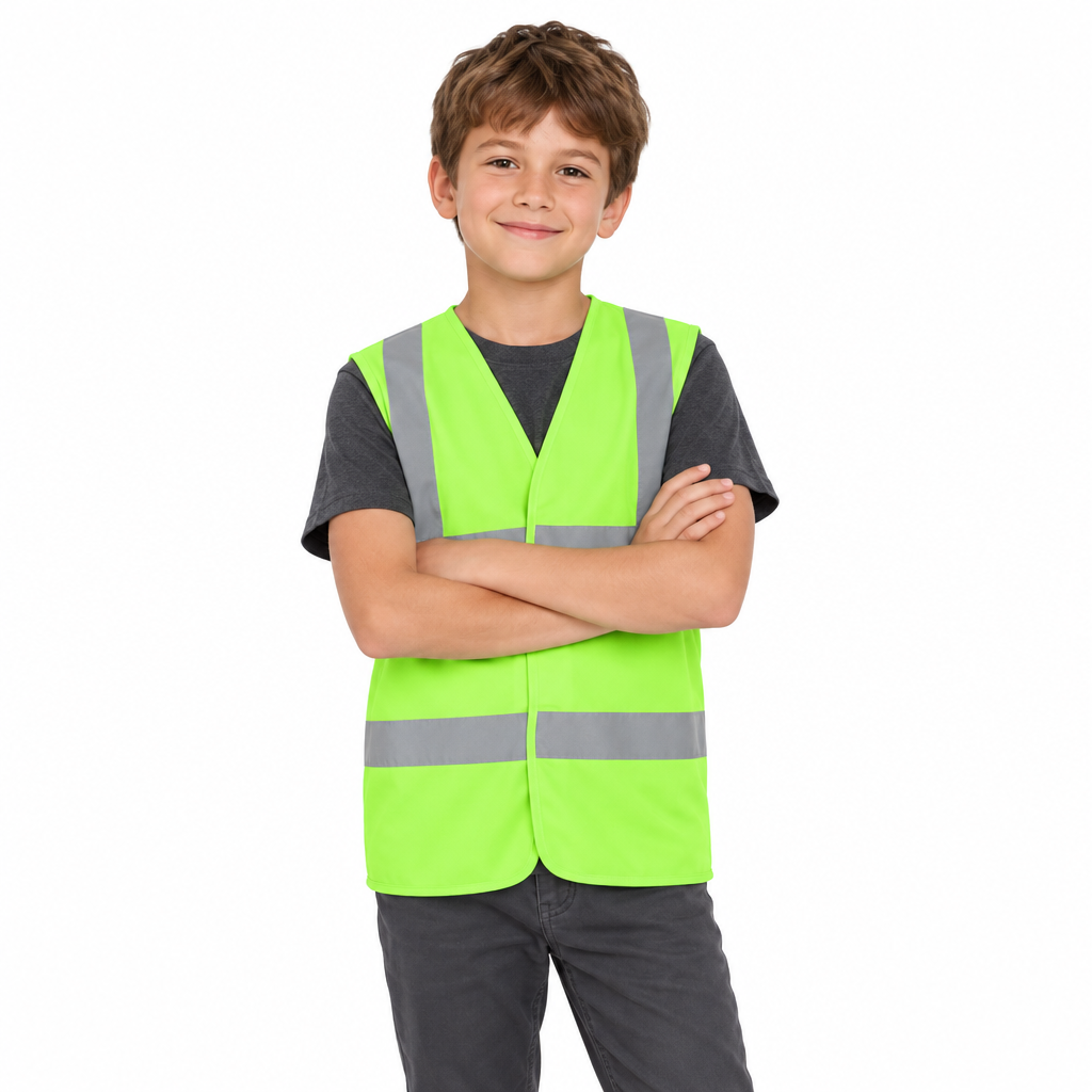 Boy wearing lime green waistcoat