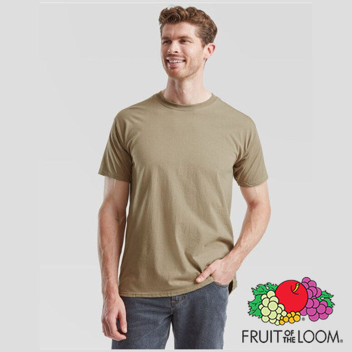 Valueweight T-Shirt - model wearing the khaki Fruit of the Loom Valueweight T