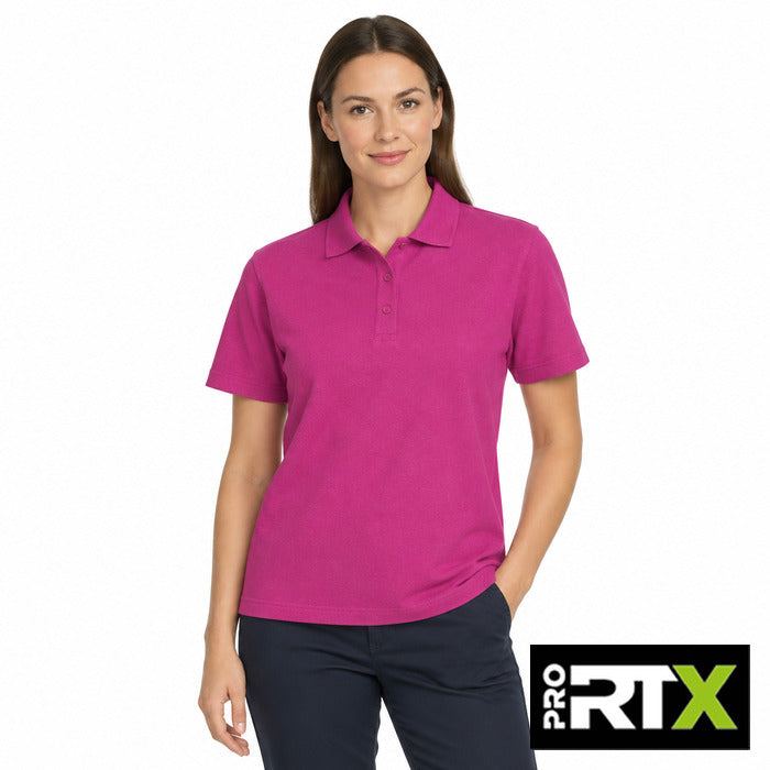 Pro Polo Shirt - model wearing the fuchsia Pro RTX polo