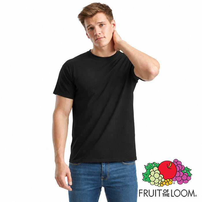 Super Premium T-Shirt - model wearing the black Fruit of the Loom Super Premium T