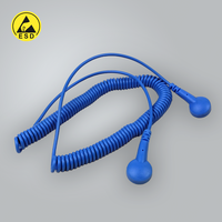 Cordon spiralé BLEU - Goujon à goujon 10 mm (1,8 m) ESD