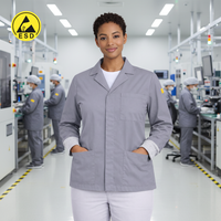 STANDARD ESD Lab Jacket with Cuff (Grey) - UNISEX