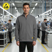 ESD Sweatshirt Full Zip, Terry Lined (Grey) - UNISEX