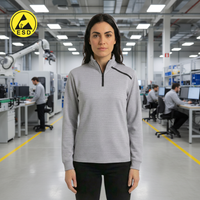 ESD Sweatshirt Half Zip, Fleece Lined (Grey) - UNISEX