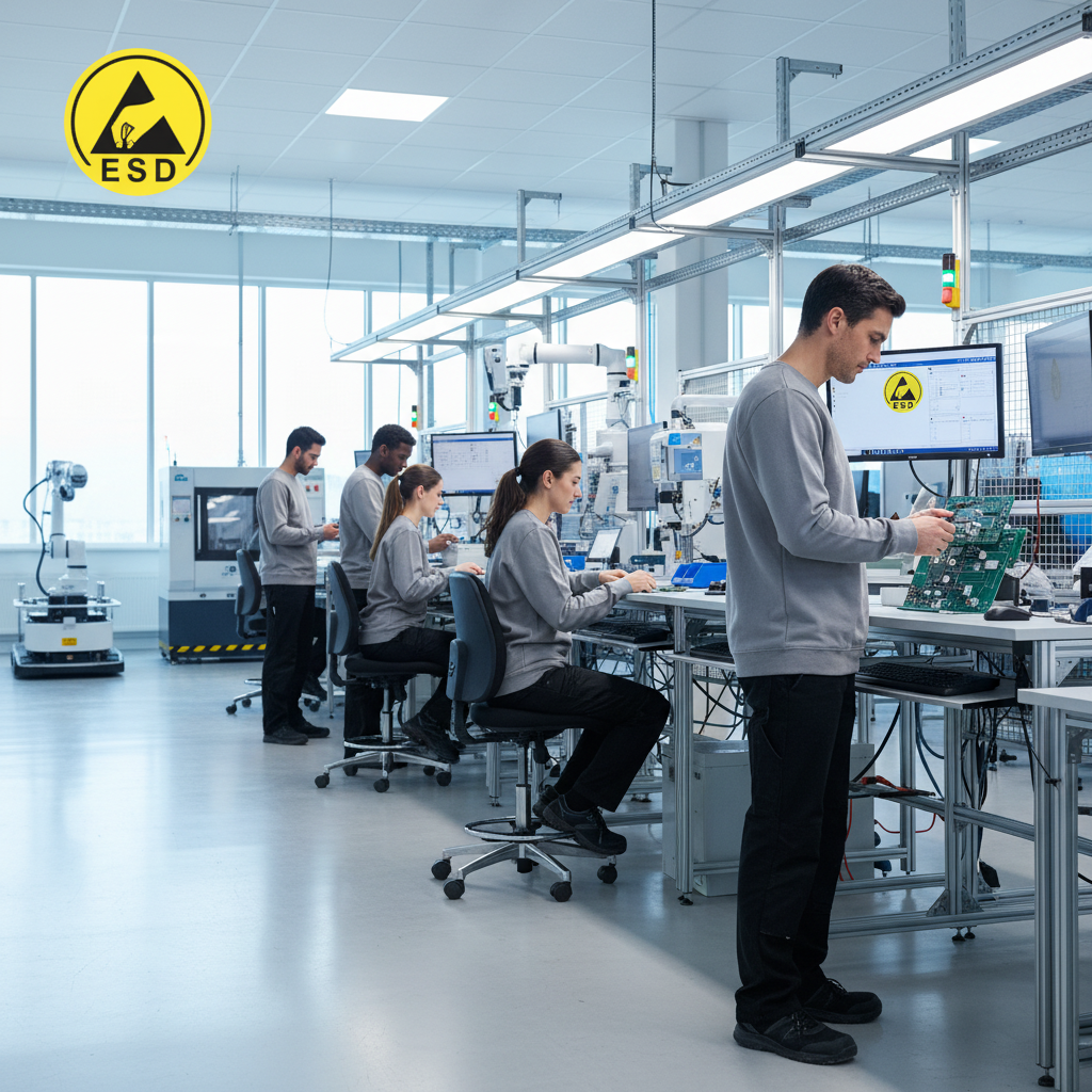 Grey ESD Sweatshirt Terry Lined integrated scene