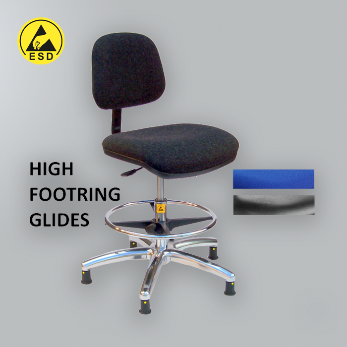 Anti-Static Intermediate Chair - High Footring Glides