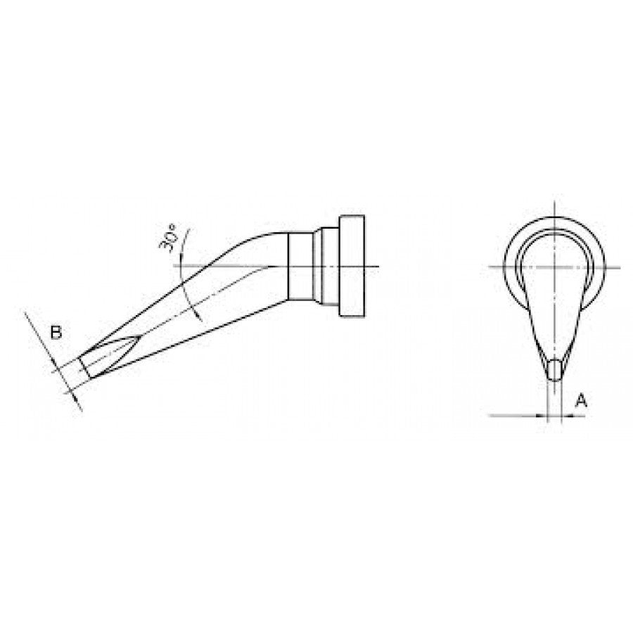 LTAX - Chisel tip bent 30° - 1.6 mm / 0.8 mm / 14.1 mm (GW-LTAX)
