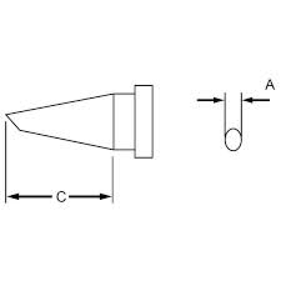 LTF - Round tip sloped 45° - 1.2 mm / 12.5 mm (GW-LTF)