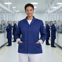 STANDARD ESD Lab Jacket with Cuff (Navy Blue) - UNISEX
