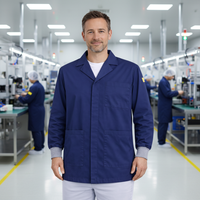 PREMIUM ESD Lab Jacket with Cuff (Navy Blue) - UNISEX