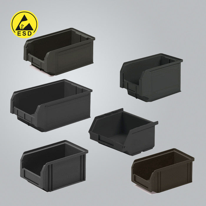 Open Stackable Bins ESD Open Front Stackable Picking Bins | Modular Static Dissipative ...