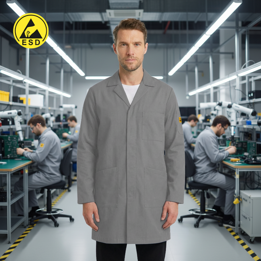 Light Grey Premium ESD Lab Coat | Unisex Static Dissipative – Grove ...