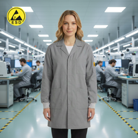 PREMIUM ESD Lab Coat with Cuff (Light Grey) - UNISEX