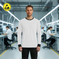 PREMIUM ESD T-Shirt (White) - UNISEX Long Sleeve