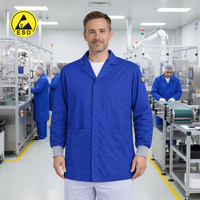 PREMIUM ESD Lab Jacket with Cuff (Royal Blue) - UNISEX