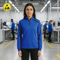 ESD Sweatshirt Half Zip, Fleece Lined (Royal Blue) - UNISEX