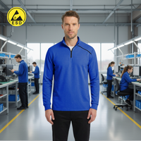 ESD Sweatshirt Half Zip, Terry Lined (Royal Blue) - UNISEX