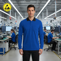 PREMIUM ESD Polo Shirt Long Sleeve (Royal Blue) - UNISEX