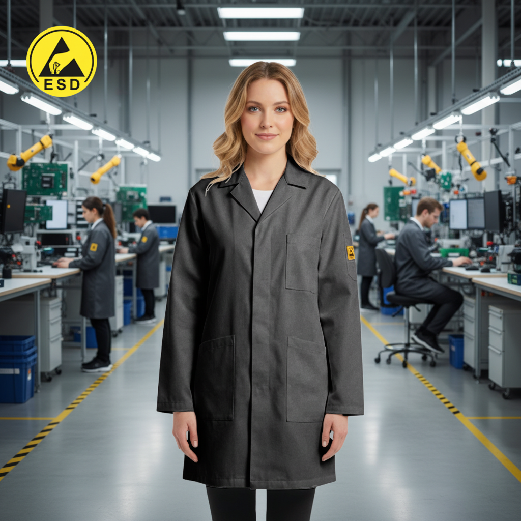 Dark Grey ESD Lab Coat | Unisex Static Dissipative – Grove Sales ...