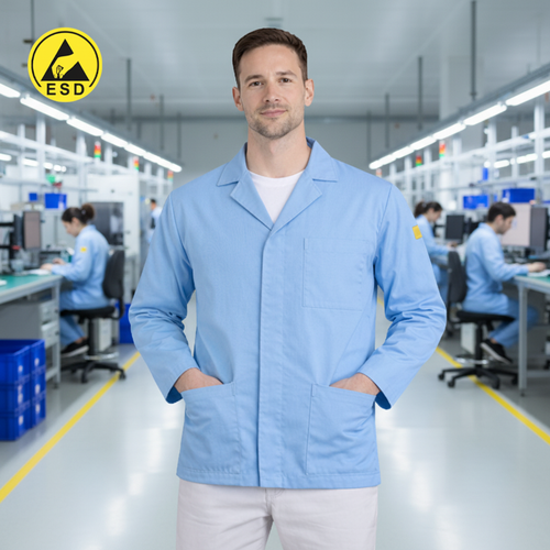 STANDARD ESD Lab Jacket (Light Blue) - UNISEX
