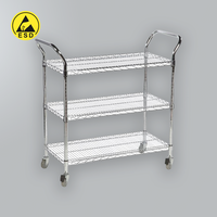 ESD Three Tier Wire Mesh Trolley