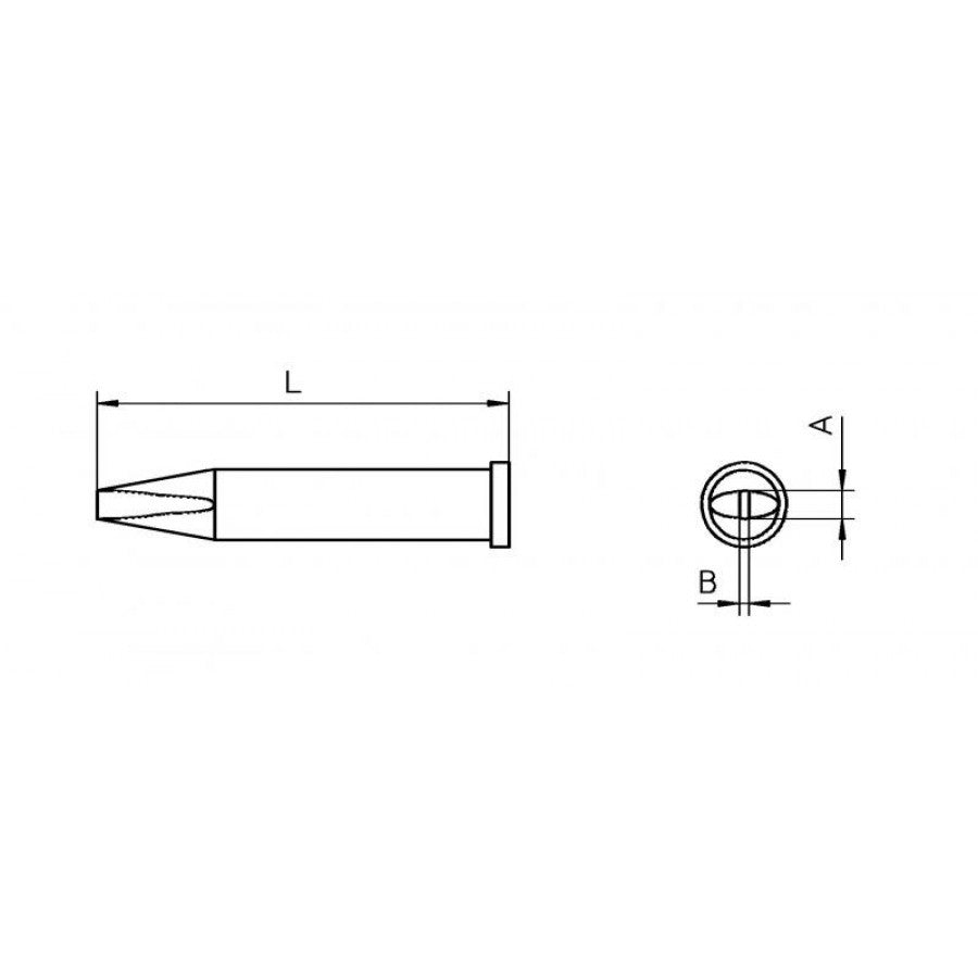 XT B soldering tip - Diagram