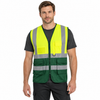 Yellow and green waistcoat on a male model