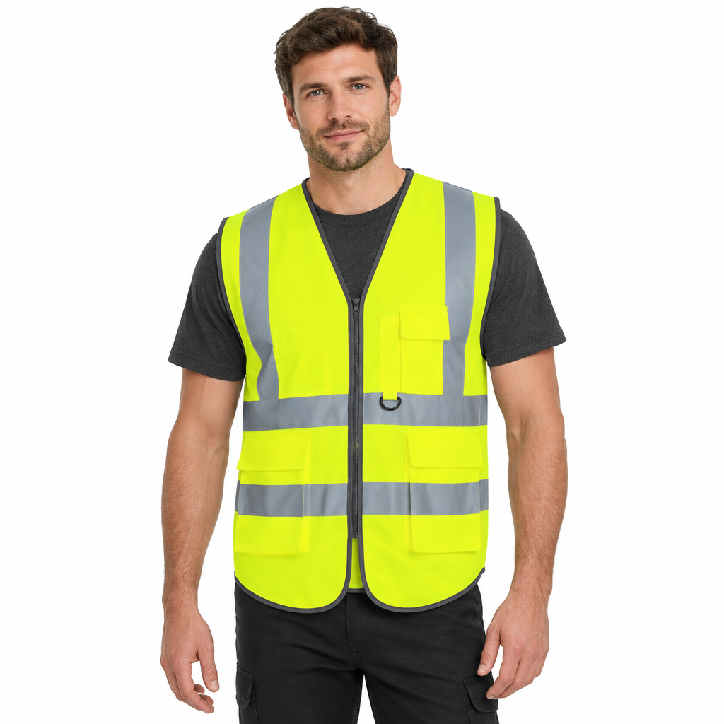 Yellow waistcoat on a male model
